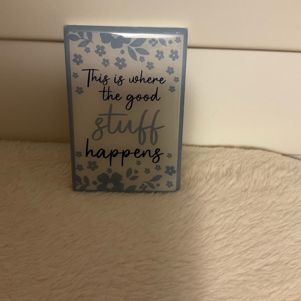 Blue and White Decorative Sign